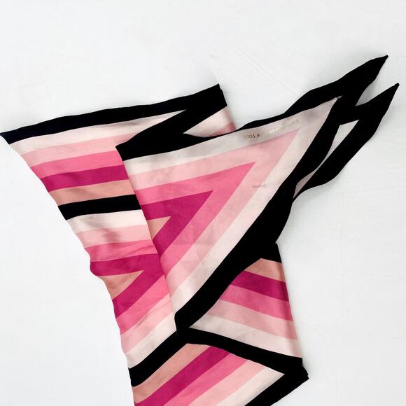 kate spade Accessories - Kate Spade Pink Diamond Striped Silk Satin Scarf